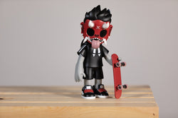 Thrasher Goblin by Chris Dokebi vinyl toy with skateboard, limited edition 8.