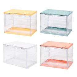 Toy Display Case - Three Tier, with stackable clear acrylic boxes and lids.