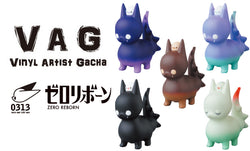 VAG 26 - Zero Reborn: A group of small cartoon toys, including a cat and various animals, in soft vinyl material.