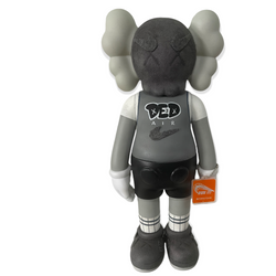 Custom Kaws Companion toy figure with elephant design and unique sign, part of Misappropriated Icon 5 -DED AIR by Kwestone.