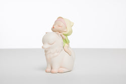 Toy statue of White Night Fairy Tale-Ling Fox-Ling Yin-Lite-Ming Xuebai: a girl riding a dog figurine by Steven Jia.