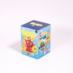 Myth Zoo Blind Box Series featuring cartoon characters, dragons, and a logo close-up.