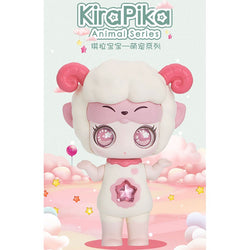 Toy animal from KiraPika Animal Blind Box Series, with pink eyes, part of Strangecat Toys collection.