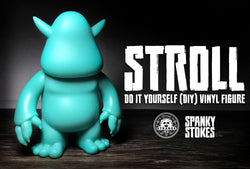 Stroll DIY Teal Vinyl figure with smooth shapes and minimal sculpting, articulated at head and shoulders.