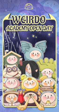 Cartoon characters from Weirdo Academy Open-day Blind Box Series.